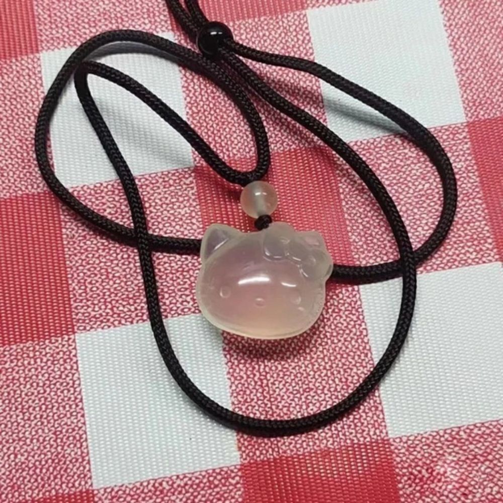 Necklace Hello Kitty Acrylic adjustable leather cord Necklace NWT